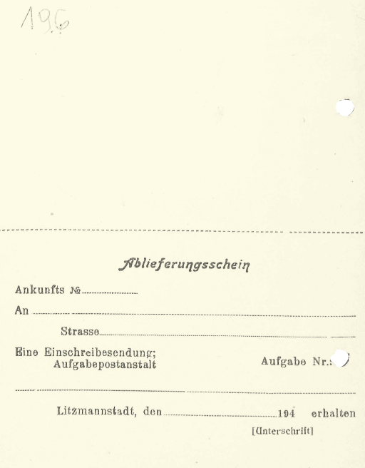 ​​Awiza używane przez pocztę w getcie