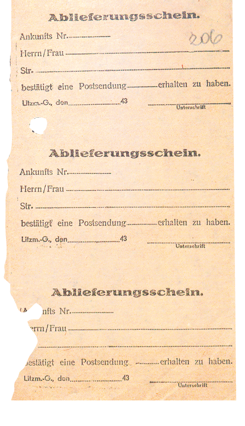 ​​Awiza używane przez pocztę w getcie