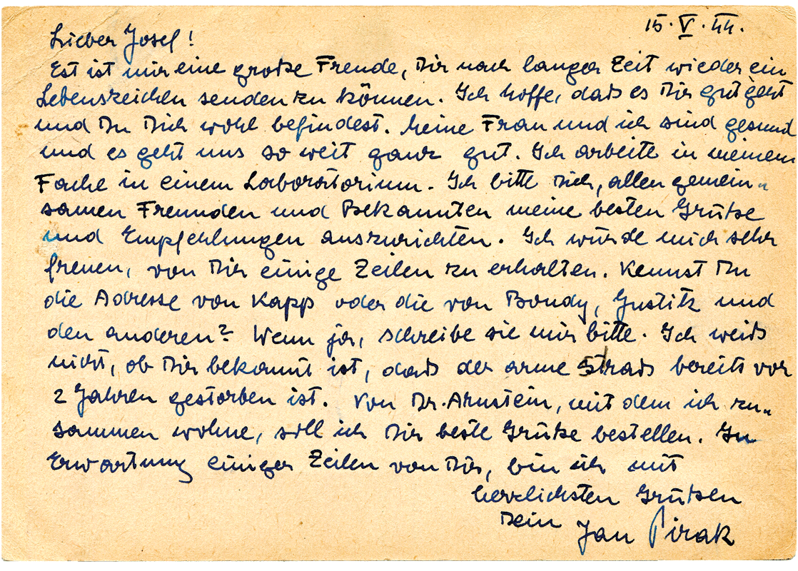 ​​Postcard sent after lifting the mail ban, back side