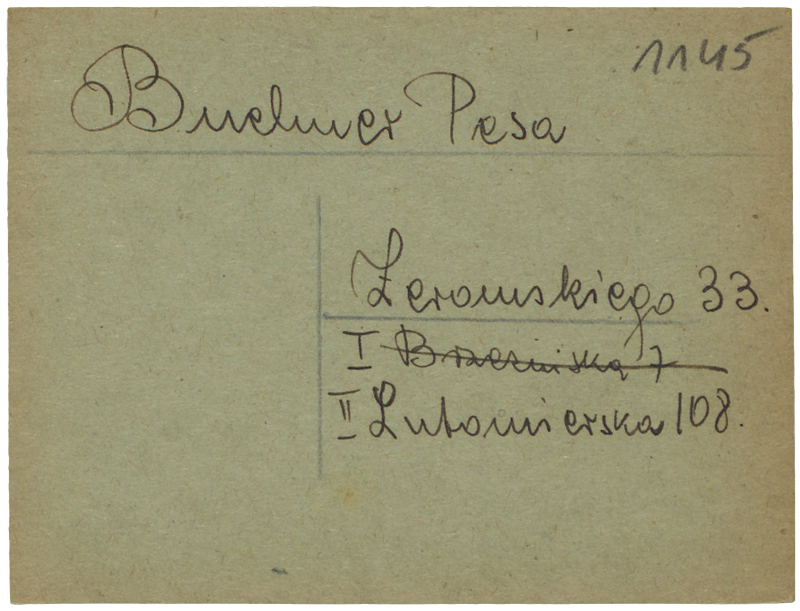 Cards documenting address changes