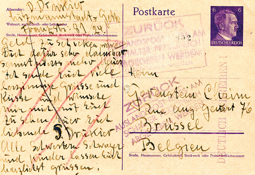 Postcard stopped by the censor