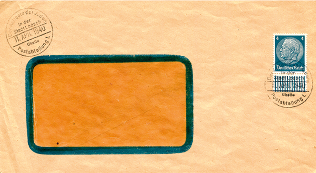 ​Envelope with a date stamp with the name Łódź and Litzmannstadt