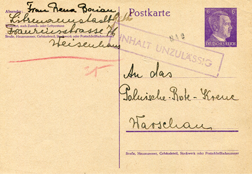 Correspondence through the Red Cross was prohibited 